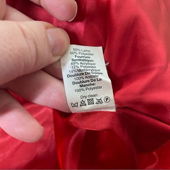 J. Crew Vail Chateau Parka Stadium Cloth Wool Faux Fur Trim Red Sz 6 ($375) - Picture 10 of 10